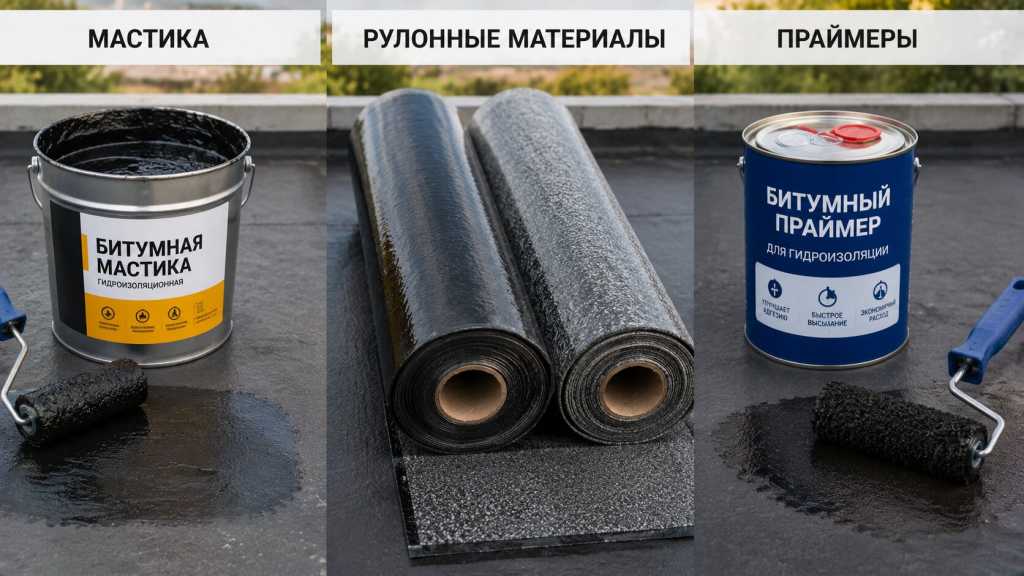 Какие виды битумной гидроизоляции бывают мастика, рулонные материалы и праймеры.jpg