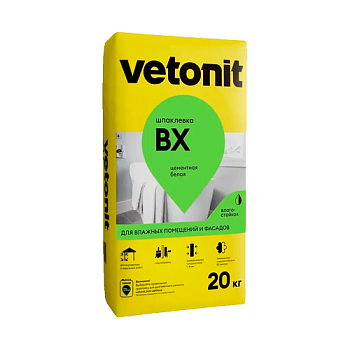 Шпаклевка цементная влагостойкая Vetonit VH, 20 кг